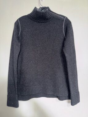 Vince Dark Gray Ribbed Turtleneck Sweater